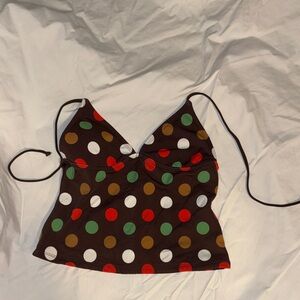Colorful Polka Dot Bikini Top